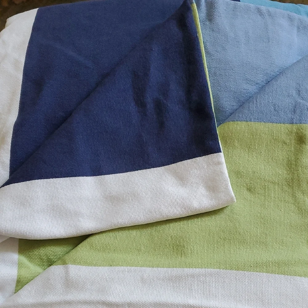 IKEA Tablecloth Blue Green and White Colorblock 116x56